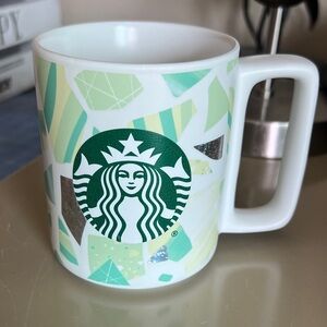 Starbucks Green & Mint Mosaic Ceramic Mug